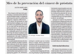 Noviembre: mes de la prevención del cáncer de próstata