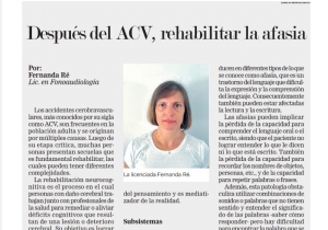 ACV. AFASIA. Rehabilitación Neurocognitiva