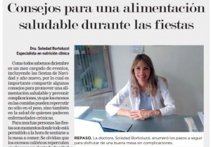 Consejos para una alimentación saludable durante las fiestas